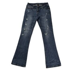 VS Love Y2K Low Rise Bootcut Jeans Women's 6 Long Distressed Stretch